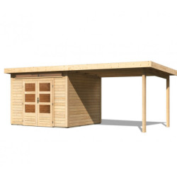 Abri 7,50m² Kandern 6 en bois 28mm, appentis 320cm - WoodFeeling