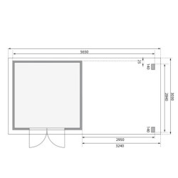 Abri 7,50m² Kandern 6 en bois 28mm, appentis 320cm - WoodFeeling