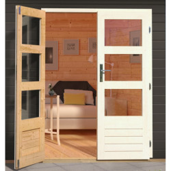 Abri 8,88m² Kandern 7 bois gris 28mm, appentis 320cm WoodFeeling