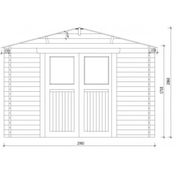 Cabane Primo madriers 28mm non traités 4,69m² intérieurs