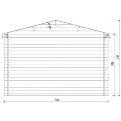 Cabane Primo madriers 28mm non traités 4,69m² intérieurs