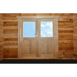 Cabane Primo madriers 28mm non traités 4,69m² intérieurs