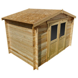 Cabane Primo madriers 28mm non traités 4,69m² intérieurs