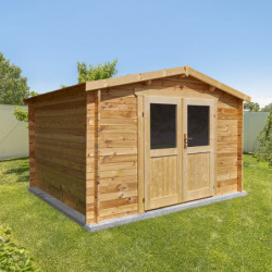 Cabane Primo madriers 28mm non traités 7,42m² intérieurs