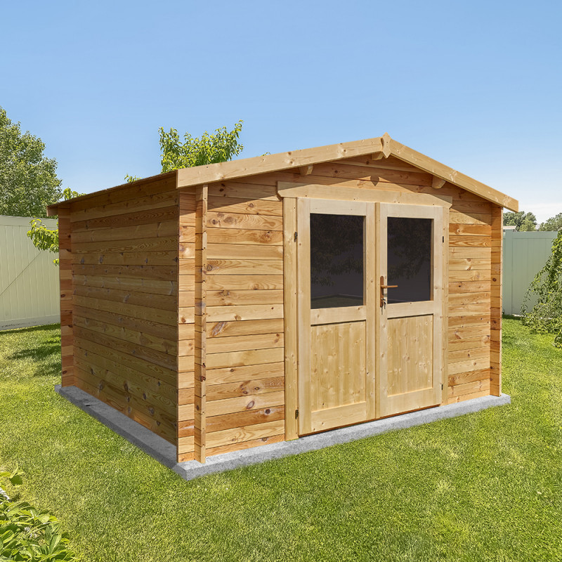 Cabane Primo madriers 28mm non traités 7,42m² intérieurs