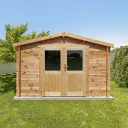Cabane Primo madriers 28mm non traités 7,42m² intérieurs