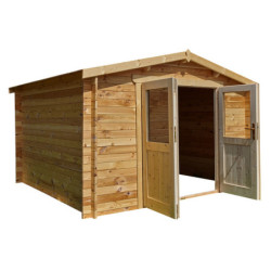 Cabane Primo madriers 28mm non traités 7,42m² intérieurs