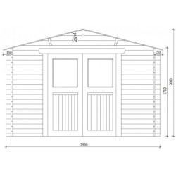 Cabane Primo madriers 28mm non traités 7,42m² intérieurs
