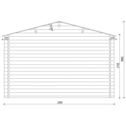 Abri en bois massif Primo 9m² 28mm traité teinté marron Gardy Shelter
