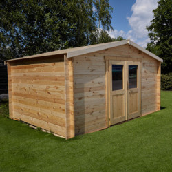 Cabane Primo madriers 28mm non traités 10,15m² intérieurs