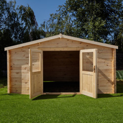 Cabane Primo madriers 28mm non traités 10,15m² intérieurs