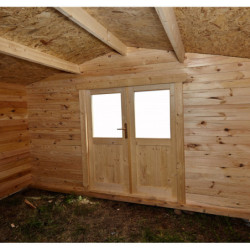 Cabane Primo madriers 28mm non traités 10,15m² intérieurs