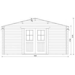 Cabane Primo madriers 28mm non traités 10,15m² intérieurs