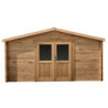 Abri en bois massif 12m² - 28mm Traité teinté marron Gardy Shelter