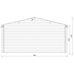 Abri en bois massif 12m² - 28mm Traité teinté marron Gardy Shelter