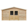 Abri en bois Primo madriers 28mm non traités 13,87m² intérieurs
