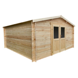 Abri en bois Primo madriers 28mm non traités 13,87m² intérieurs