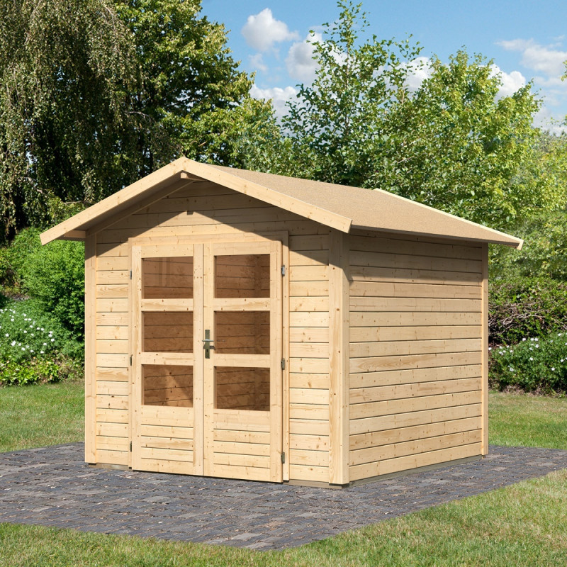 Abri de jardin 5,95m² Talkau 4 en bois brut 28mm - WoodFeeling