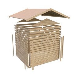 Abri de jardin 5,95m² Talkau 4 en bois brut 28mm - WoodFeeling