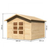 Abri de jardin 9,24m² Talkau 8 en bois brut 28mm - WoodFeeling