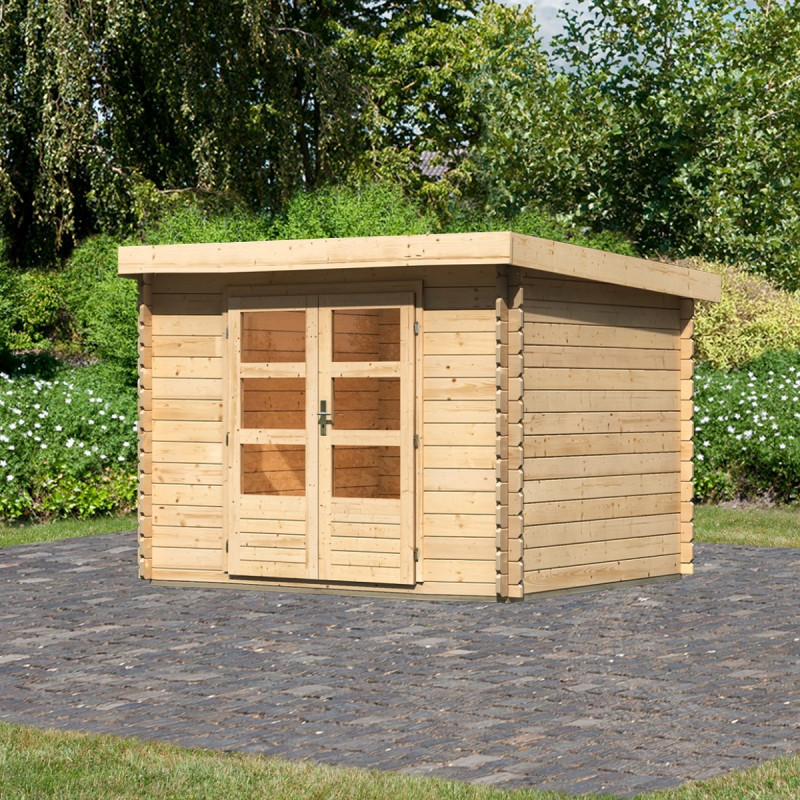 Abri de jardin 7,04m² Bastrup 3 en bois brut 28mm - WoodFeeling