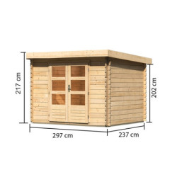 Abri de jardin 7,04m² Bastrup 3 en bois brut 28mm - WoodFeeling