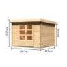 Abri de jardin 7,04m² Bastrup 3 en bois brut 28mm - WoodFeeling