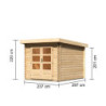 Abri de jardin 7,04m² Bastrup 4 en bois brut 28mm - WoodFeeling