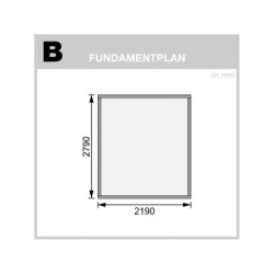 Abri de jardin 7,04m² Bastrup 4 en bois brut 28mm - WoodFeeling