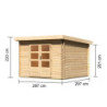Abri de jardin 8,82m² Bastrup 5 en bois brut 28mm - WoodFeeling