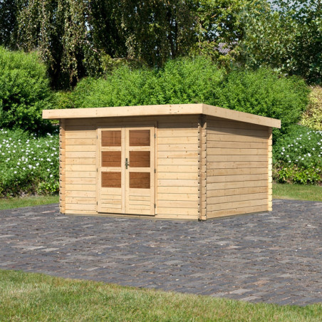 Abri de jardin 10,60m² Bastrup 7 en bois brut 28mm - WoodFeeling