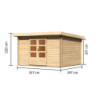 Abri de jardin 10,60m² Bastrup 7 en bois brut 28mm - WoodFeeling