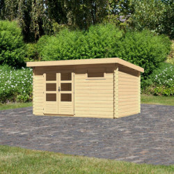 Abri de jardin 11,49m² Bastrup 8 en bois brut 28mm - WoodFeeling