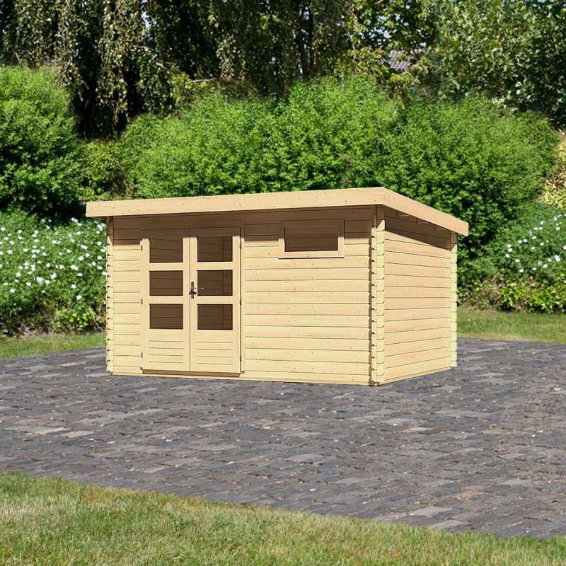 Abri de jardin 11,49m² Bastrup 8 en bois brut 28mm - WoodFeeling
