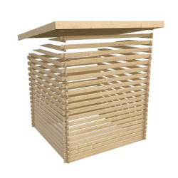 Abri 10,60m² Bastrup 7 en bois 28mm avec appentis 2m WoodFeeling