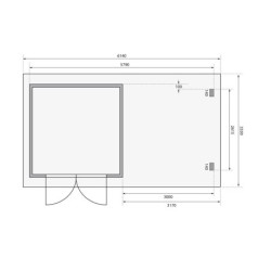 Abri 8,82m² Bastrup 5 en bois 28mm avec appentis 3m - WoodFeeling