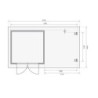Abri 8,82m² Bastrup 5 en bois 28mm avec appentis 3m - WoodFeeling