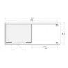 Abri 10,60m² Bastrup 7 en bois 28mm avec appentis 3m WoodFeeling