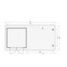 Abri 8,82m² Bastrup 5 en bois 28mm avec appentis 4m - WoodFeeling