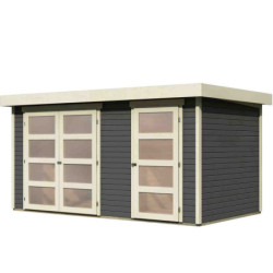 Abri en bois gris 8,77m² Mühlentrup 1 - cloison intérieure - WoodFeeling