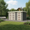 Abri en bois gris 10,98m² Mühlentrup 2 - cloison intérieure - WoodFeeling