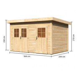 Abri de jardin 8,88m² Tintrup en bois brut 28mm - WoodFeeling