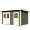 Abri de jardin 8,88m² Tintrup en bois gris 28mm - WoodFeeling