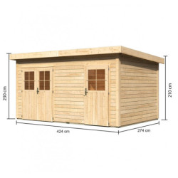Abri de jardin 11,62m² Mattrup en bois brut 28mm - WoodFeeling