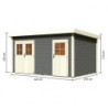 Abri de jardin 11,62m² Mattrup en bois gris 28mm - WoodFeeling
