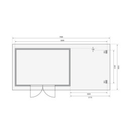 Abri de jardin Trittau 5 bois 40mm + appentis 330cm WoodFeeling