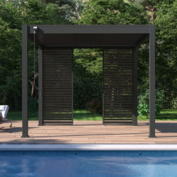 Panneau latéral anthracite Ombrea à ventelles 1m