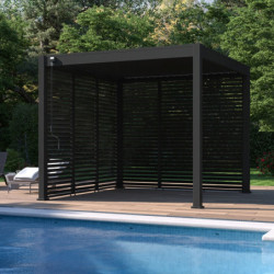 Panneau latéral anthracite Ombrea à ventelles 1m