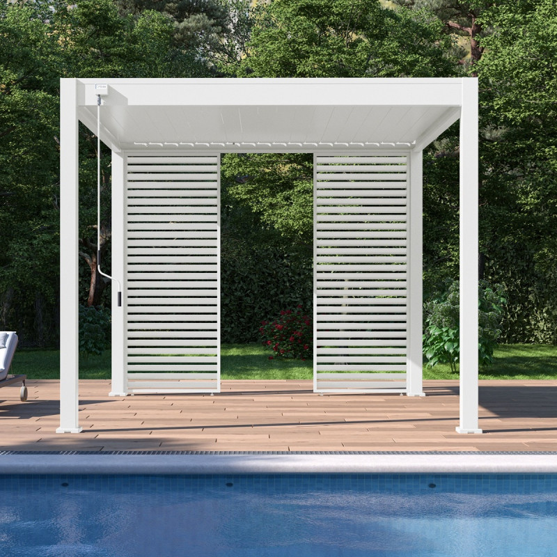 Panneau blanc latéral Ombrea à ventelles 1m