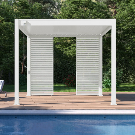 Panneau blanc latéral Ombrea à ventelles 1m